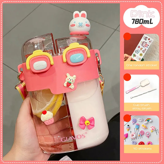780ML Outdoor Sport Water Cup Portable Cartoon Kids Water Bottle
